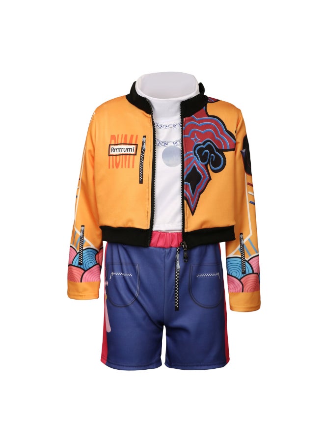 KPop Demon Hunters Rumi K-Pop Demon Hunters Cosplay Costume with Cropped Jacket and Shorts Set, Anime-Inspired Idol Outfit for Fans, Events and Costume Parties 6to7 years 120cm - Image 3